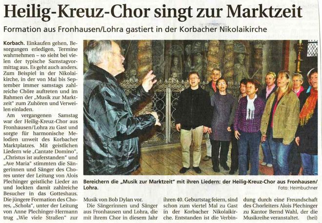 Musik zur Marktzeit in der Nikolai-Kirche Korbach